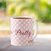 Nom, Sippin' Pretty Pink Tufted 11oz café Mug