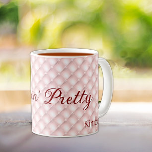 Nom, Sippin' Pretty Pink Tufted 11oz café Mug