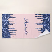 Nom Sparkly Parties scintillant Drivers Rose Blue (Serviette de bain)