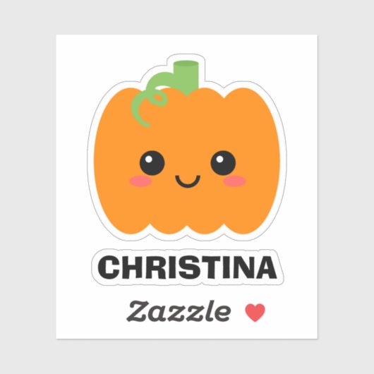 Nom Sticker Citrouille mignon, Décorez Votre Appar (Feuille)