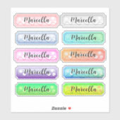 Nom Sticker Set de belles couleurs (Feuille)