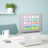 Nom Sticker Set de belles couleurs (Ordinateur portable sur le bureau)