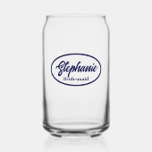 Nom Stylisé bleu marine Bridesmaid Verre (Recto)