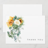 Nom Sunflower Floral Blank Funeral Merci (Devant / Derrière)
