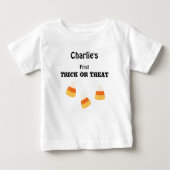Nom sur 6-24 Mois Bébé Halloween T-shirt blanc (Devant)