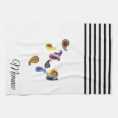 Nom sur Colorful Quilled Paisleys Serviette de cui (Horizontal)