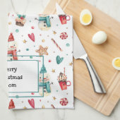 Nom sur Cute Snowman Sweets Serviette de cuisine (Quart Plié)