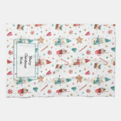 Nom sur Cute Snowman Sweets Serviette de cuisine (Horizontal)