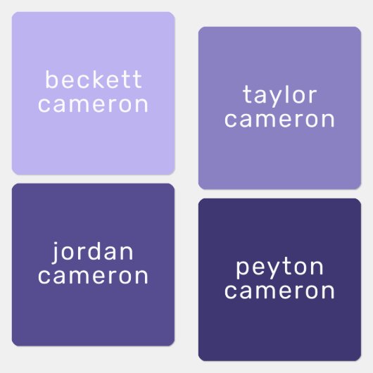 Nom sur Fer pourpre sur Étiquettes de vêtements (Groupe)