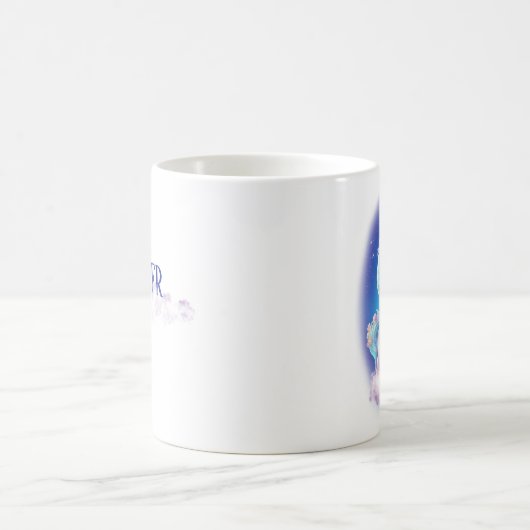 Nom sur le nuage Unicorn mug (Centre)