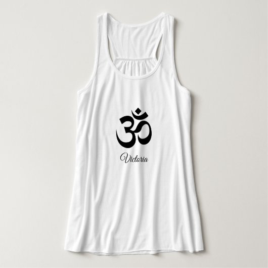 Nom, Symbole Om Noir Bella+Canvas Yoga Débardeur (Design devant)