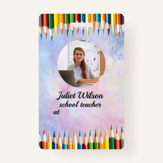 nom tags shine enseignant id badge (Devant)