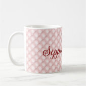 Nom, tasse à café rose pâle touffeté 330ml (Gauche)
