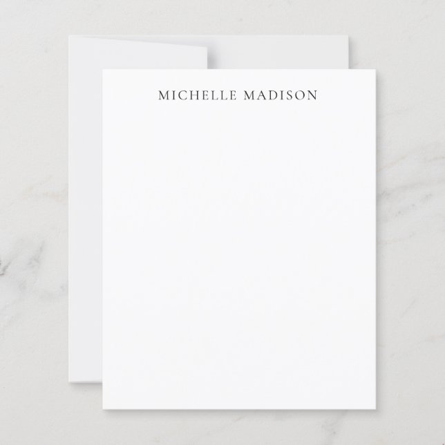 Nom Tendance Minimaliste Professionnel Papier Plai (Devant)