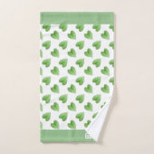 Nom Texte et Feuilles verts en blanc (Serviette à main)