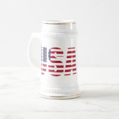 Nom, Texte sur USA 22oz White Gold Stein Mug (Devant gauche)