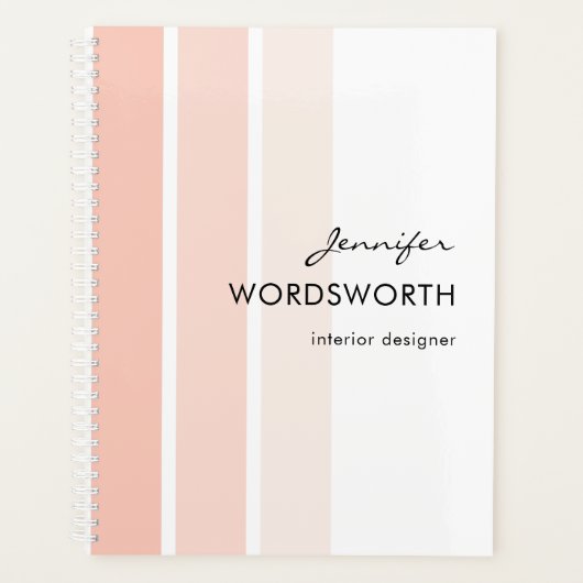 Nom Trendy Coral Pastel Minimalist Planner (Devant)