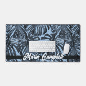 Nom tropical Blue Grey Monstera Feuilles (Clavier et souris)