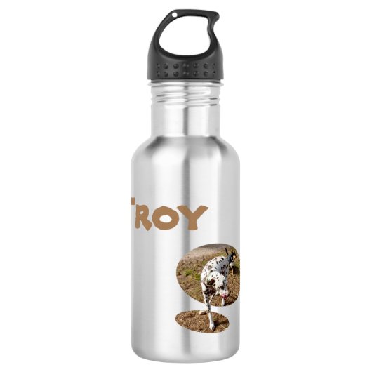 Nom Troy avec dalmatien, bouteille d'eau (Devant)