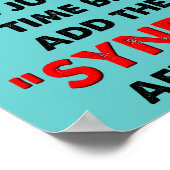 Nom Un Syndrome Après Moi Drôle Poster Signe (Coin)