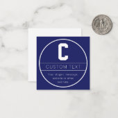 Nom unique et modèle de monogramme | Bleu marine (Devant/Arrière en situation)