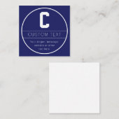 Nom unique et modèle de monogramme | Bleu marine (Devant / Derrière)