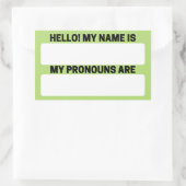 Nom vert jaune et Étiquettes Pronoun (Sac)