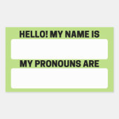 Nom vert jaune et Étiquettes Pronoun (Devant)