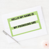 Nom vert jaune et Étiquettes Pronoun (Enveloppe)