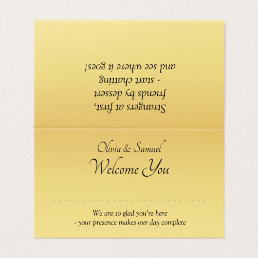 Nom vide - Carte de place de table - avec messages (Outside Unfolded)