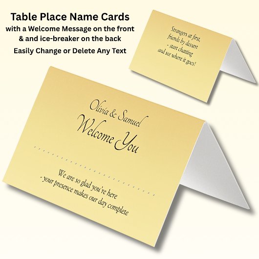 Nom vide - Carte de place de table - avec messages