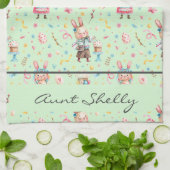 Nom, Vintage moderne vert Pâques serviette de cuis (Plié)