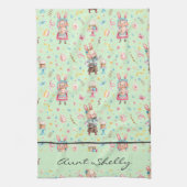 Nom, Vintage moderne vert Pâques serviette de cuis (Vertical)