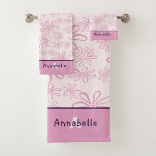 Nom vintage & Motif de gribouillis rose et bleu