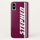 Nom violet & blanc bande coque iphone sport (Dos)