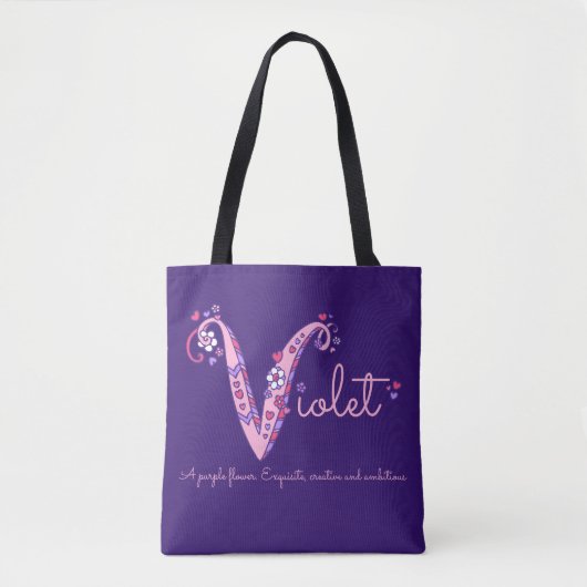 Nom violet et signification du sac de monogramme (Devant)