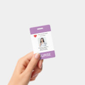 Nom violet, Photo, Info, Logo, Code-barres Badge (Manuel / portable)