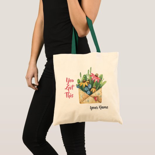 Nom, Vous Y Arrivez Sac Cabas Floral Aquarelle (Devant (produit))