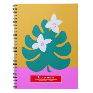 Nom voyage personnalisé Carnet floral moderne