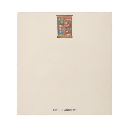 Nom Watercolor Antique Books Bloc-notes (Devant)