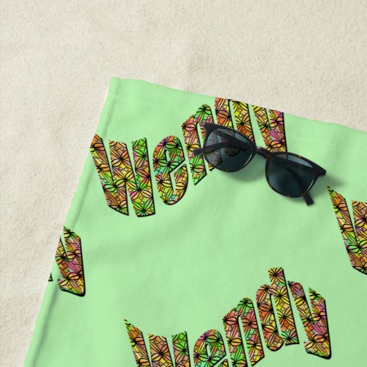 Nom Wendy coloré, Serviette de plage (En situation)