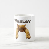 Nom Wesley Avec Chat Lazy, Mug De Café (Centre)