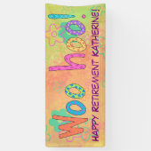 Nom WooHoo de retraite Bannière personnalisée (Vertical)