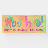 Nom WooHoo de retraite Bannière personnalisée (Horizontal)