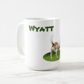 Nom Wyatt Avec Fox Terrier, Café Mug (Devant gauche)