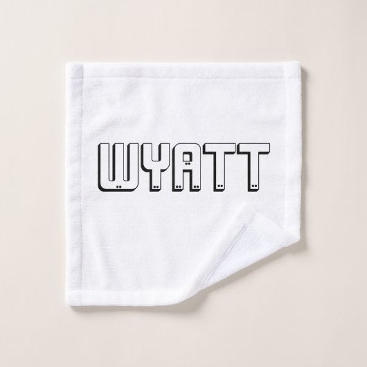 Nom Wyatt En Lettres En Bloc, (Gant de toilette)