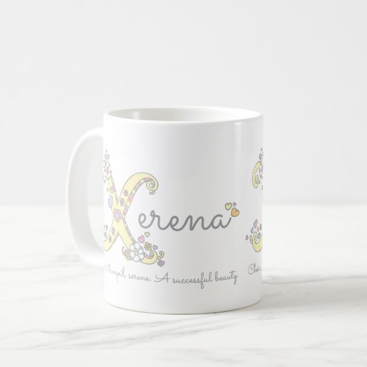 Nom Xerena signifiant mug X monogramme décoratif (Devant gauche)