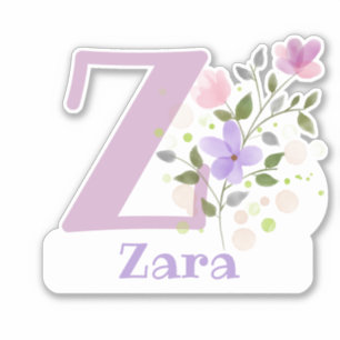 Nom Zara avec la lettre Z Sticker coupé