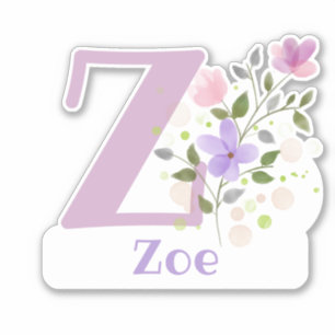 Nom Zoe avec la lettre Z Autocollant découpé