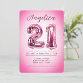 Nombre Ballons 21e Script Invitation Anniversaire (Debout devant)